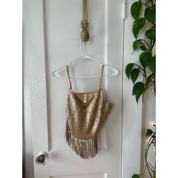 Women’s size medium gold sequin blouse - Picture 1 of 9